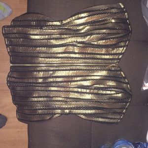 Plus Size 24k Striped Gold Corset